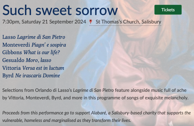 The Sarum Consort: Such Sweet Sorrow