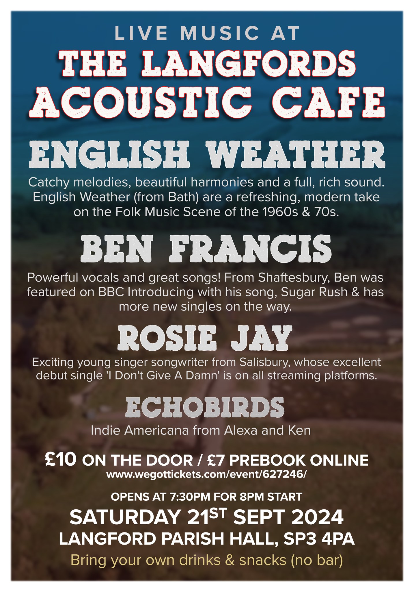 Langfords Acoustic Cafe: English Weather + Ben Francis + Rosie Jay + Echobirds