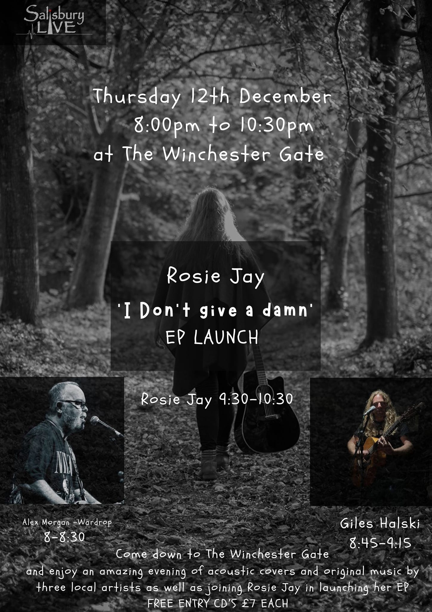 Salisbury Live presents Rosie Jay EP Launch "I don't give a damn" + Alex Morgan-Wardrop + Giles Halski