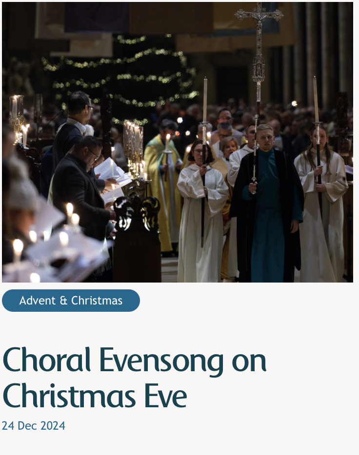 Choral Evensong on Christmas Eve