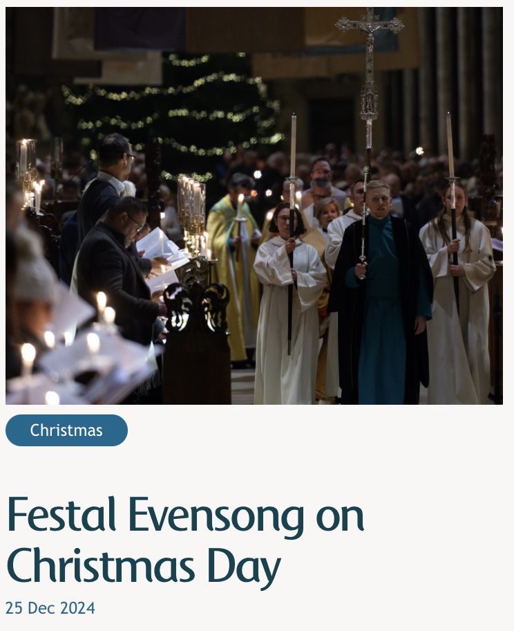 Festal Evensong on Christmas Day