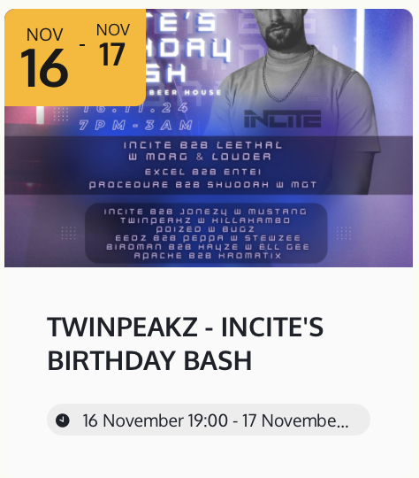 TWINPEAKZ - INCITE'S BIRTHDAY BASH