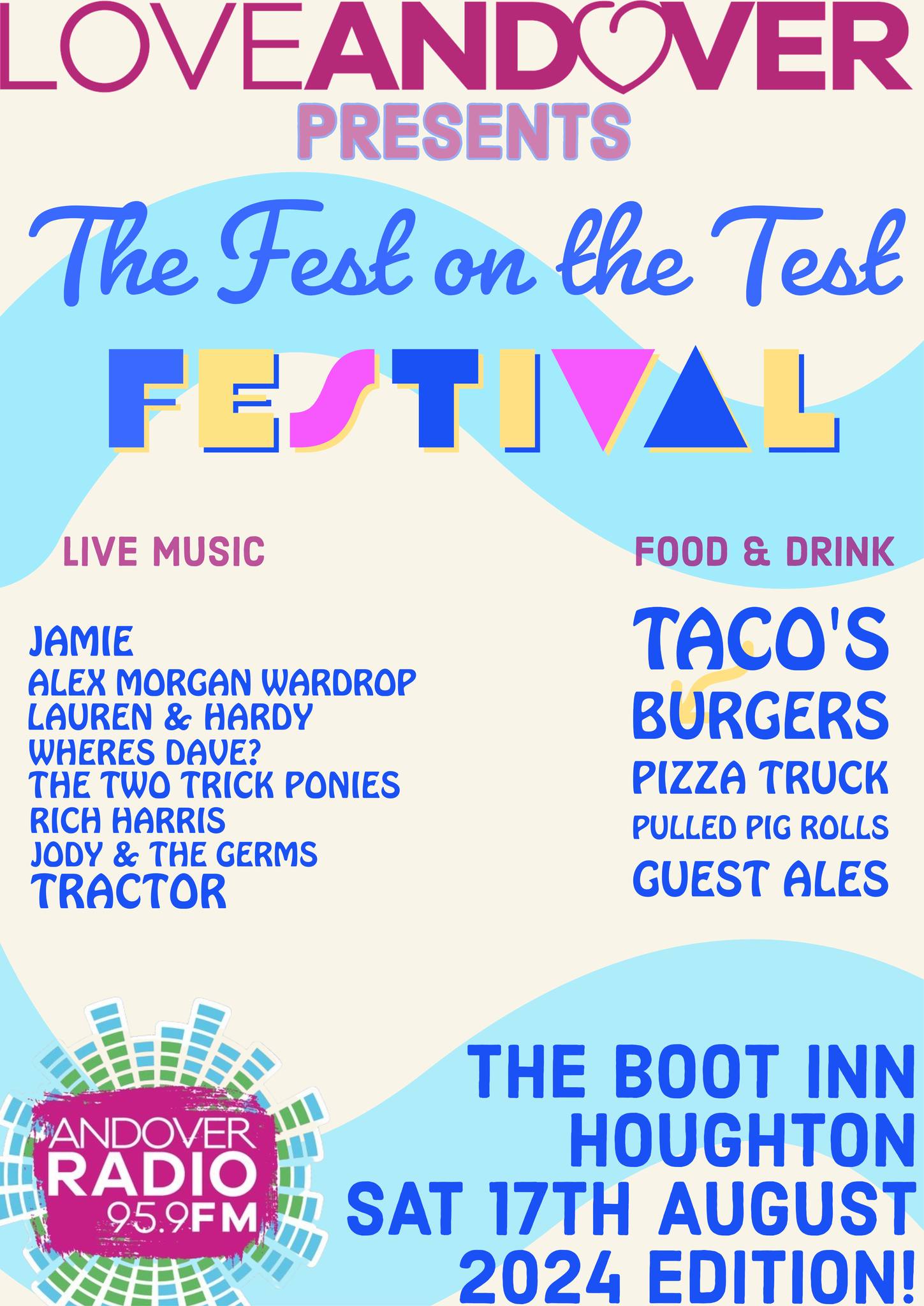 LoveAndover presents The Fest on the Test: Jamie Walsh + Alex Morgan-Wardrop + Lauren & Hardy + Where's Dave? + The 2 Trick Ponies + Rich Harris + Jody & The Jerms + Tractor