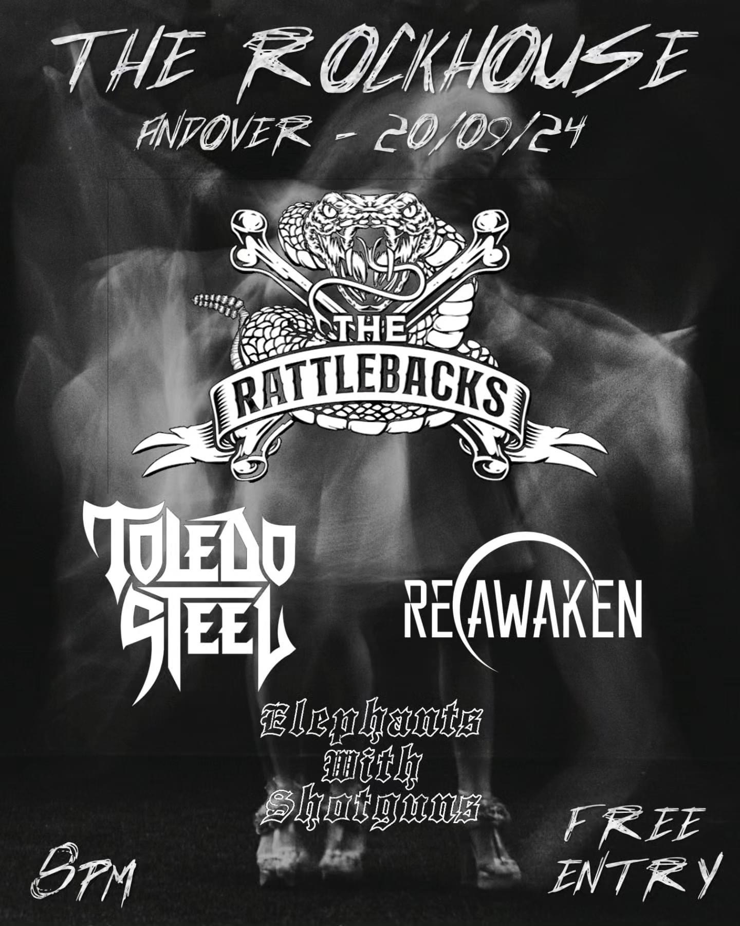 The Rattlebacks + Toledo Steel + Reawaken + Elephants With Shotguns